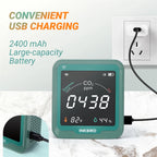 Portable Wireless CO2 Meter with App, Temp & Humidity Monitor – For Home, Car, Greenhouse Use