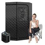 Full Size Home Steam Sauna 4L 1600W Black Set