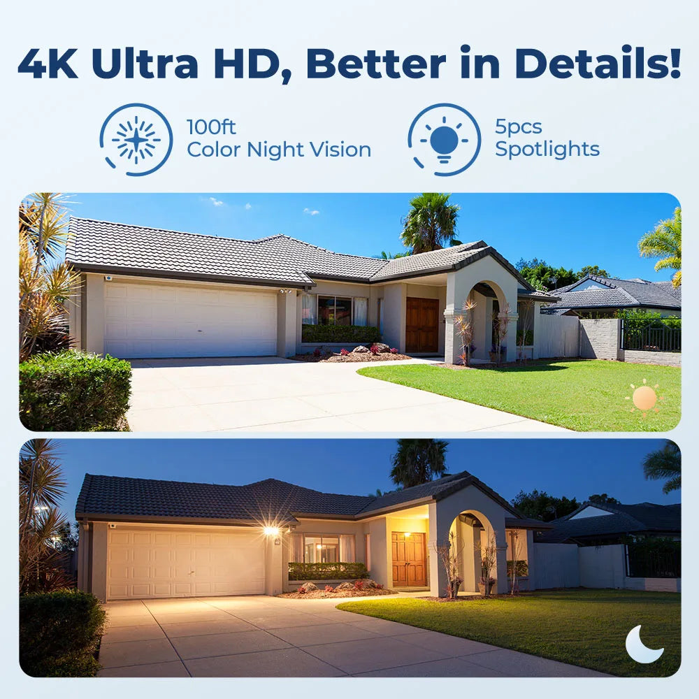 Smart Outdoor IP Camera with 4K Zoom & Detection