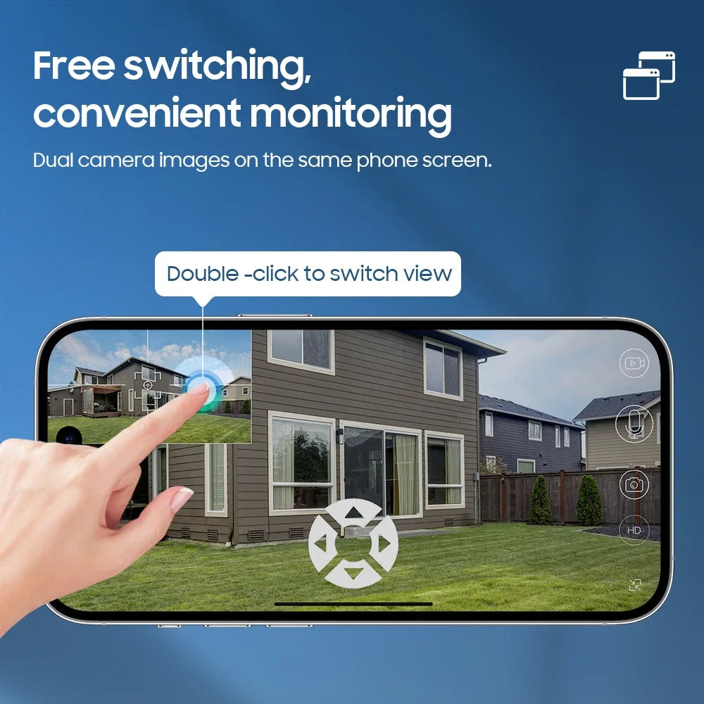 Cordless 8MP 4K Outdoor PTZ Camera with Solar Power, 4G SIM, Dual Lens & Color Night Vision