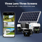 12MP 6K 4G Solar Security Camera with Triple Lens, Pan Tilt, and Night Vision
