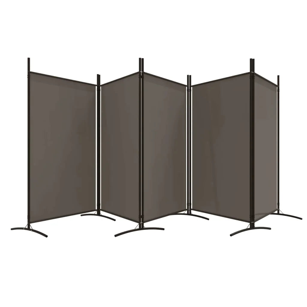 Portable 5-Panel Fabric Room Divider – Foldable Privacy Screen 433x180cm Anthracite