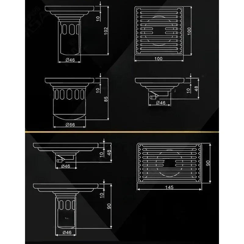 304 Stainless Steel Anti-Odour Floor Drain for Bathroom