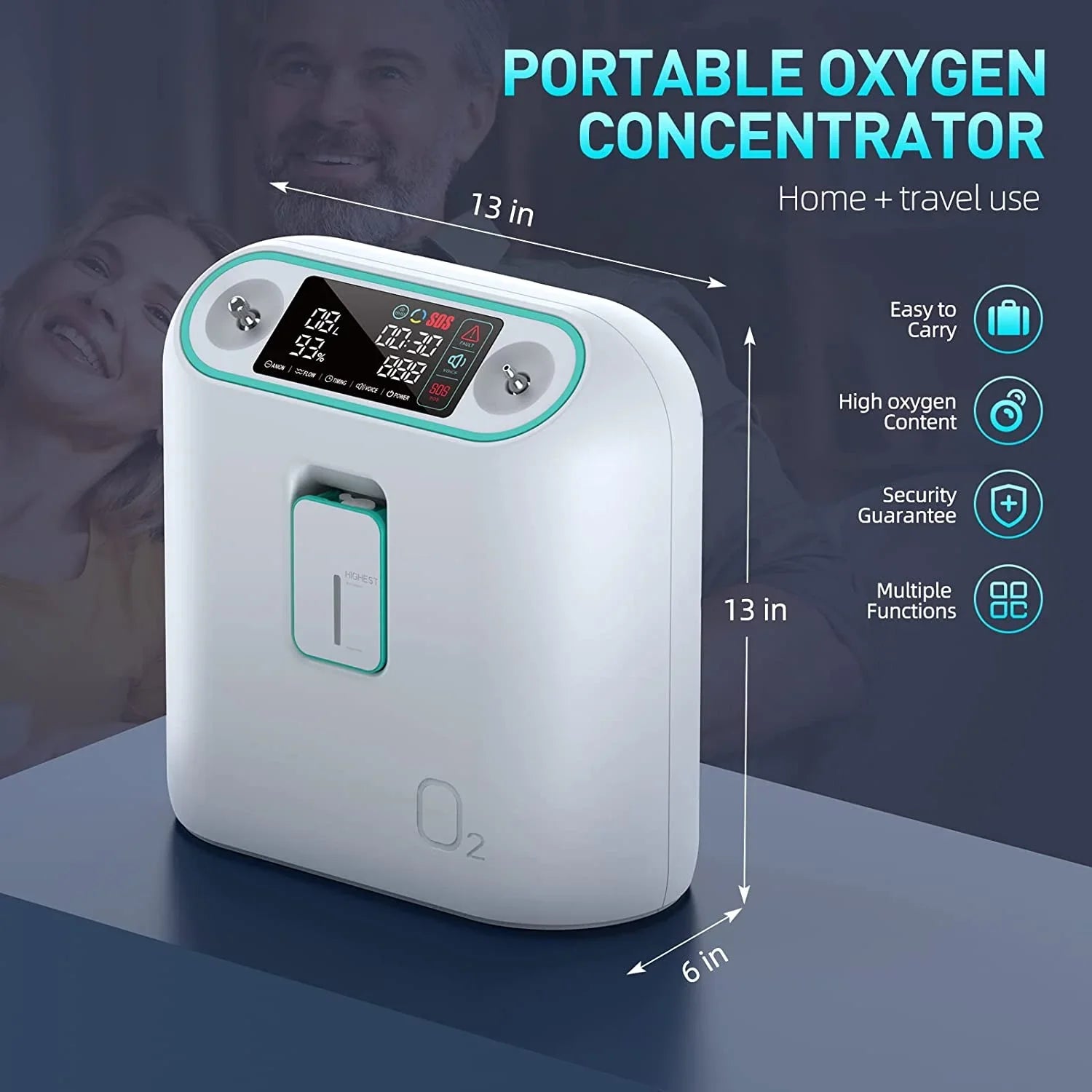 Home Oxygen Machine 96 Percent Purity with AU Plug
