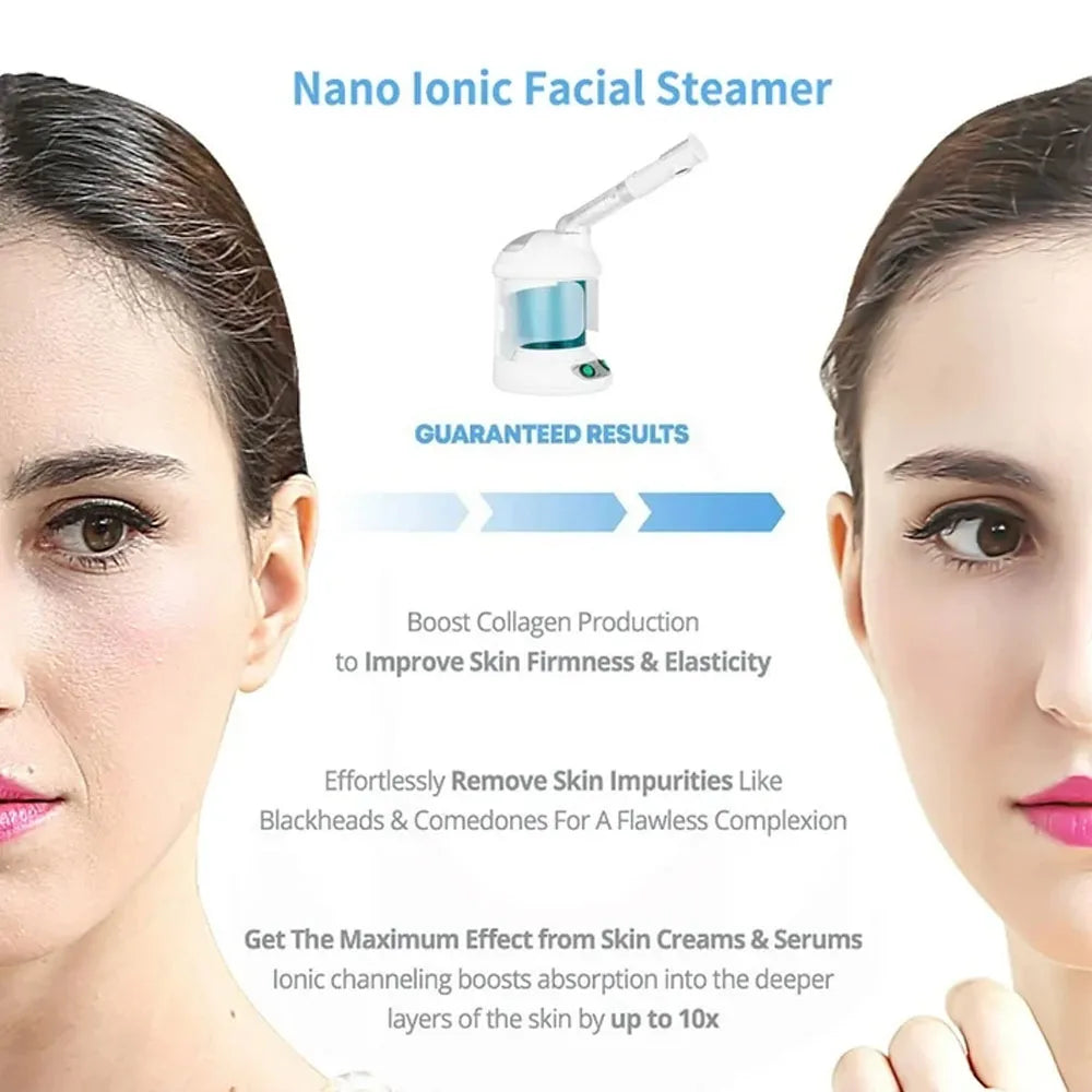 Compact Tabletop Facial Steamer for Deep Hydration & Spa Use