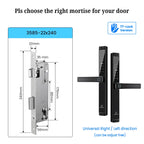 Electronic Smart Door Lock with Fingerprint, Code & Reversible Handle
