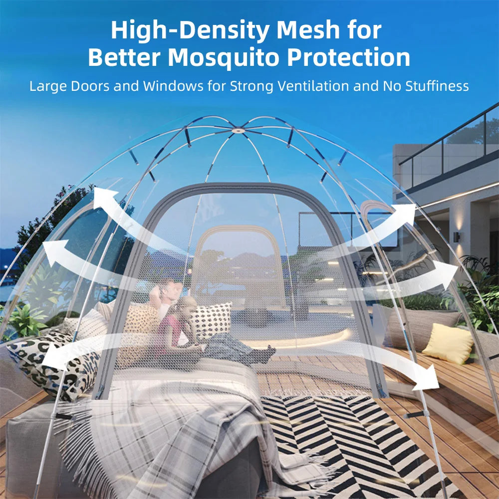 Portable 8-10 Person Dome Tent Clear Bubble Gazebo for Outdoor Events, Garden & Patio Use