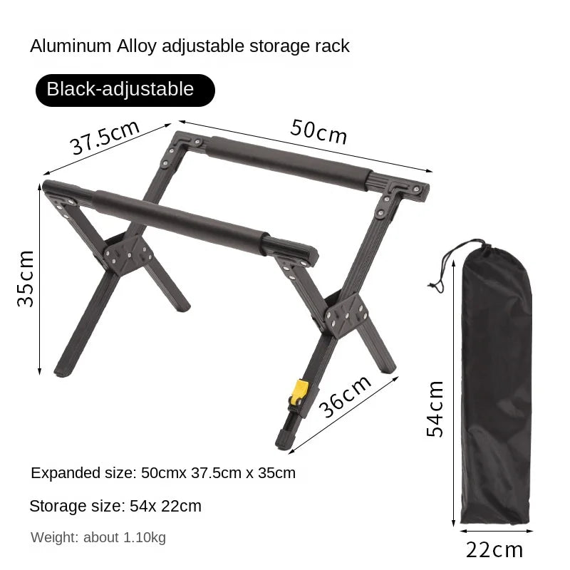Folding Ice Bucket Rack Compact Aluminum Stand for Travel, BBQs, Trekking & Outdoor Entertaining