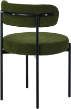 2-Piece Boucle Dining Chair Set with Padded Seat & Curved Backrest – Green