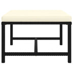 Modular PE Rattan Outdoor Ottoman with Removable Cushion – Black 60x60cm