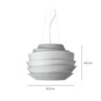 Hanging Metal Pendant Lamp for Kitchen or Studio White Dia63cm
