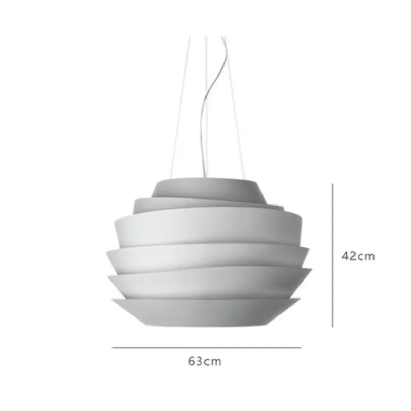 Hanging Metal Pendant Lamp for Kitchen or Studio White Dia63cm