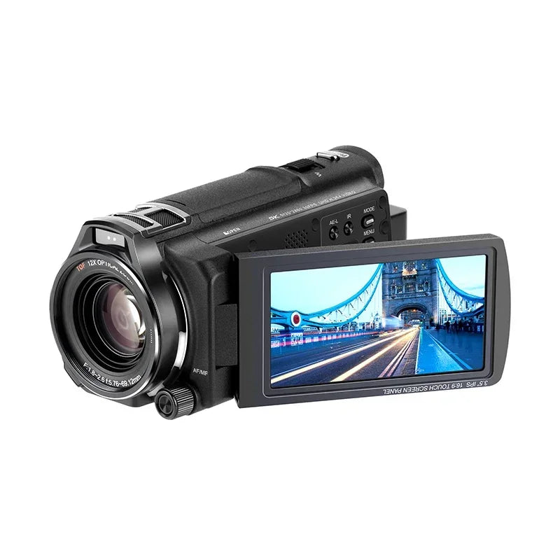 4K Camcorder with 12X Zoom and Touchscreen Display