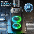 Bluetooth 5.3 Wireless Speaker 115dB Loud Sound for Outdoors