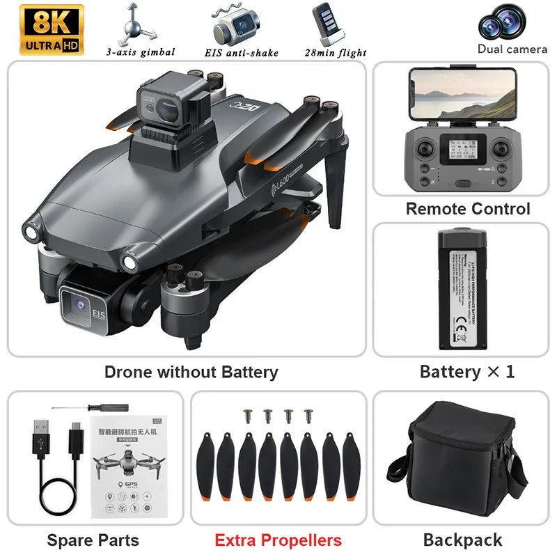 4K GPS Drone with 3-Axis Gimbal and Obstacle Avoidance