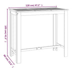 Outdoor Bar Table 120x60cm – Solid Acacia Wood with Oil Finish