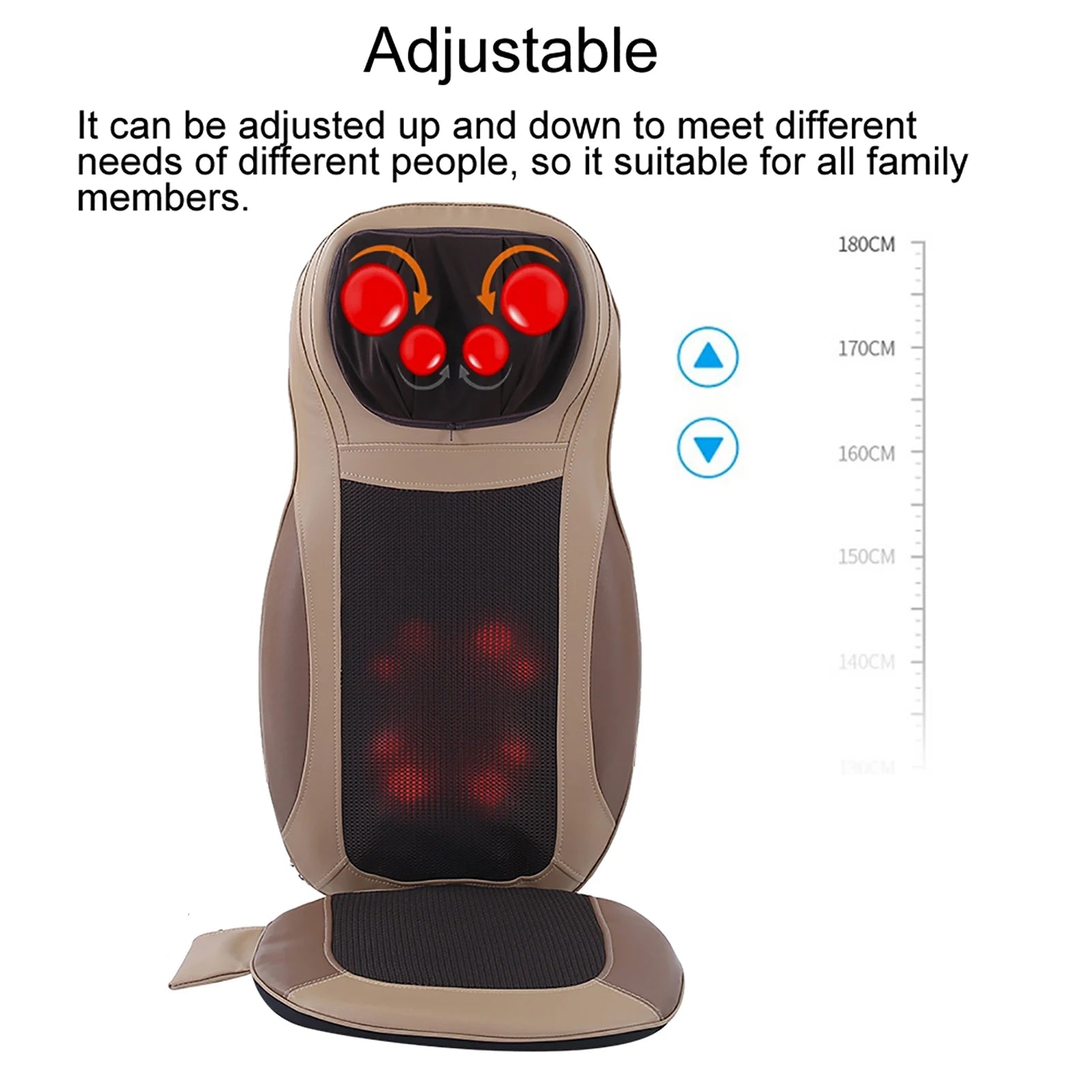 Massage Seat Cushion Heated Neck Back Waist Hip Massage Chair for Home and Car Use