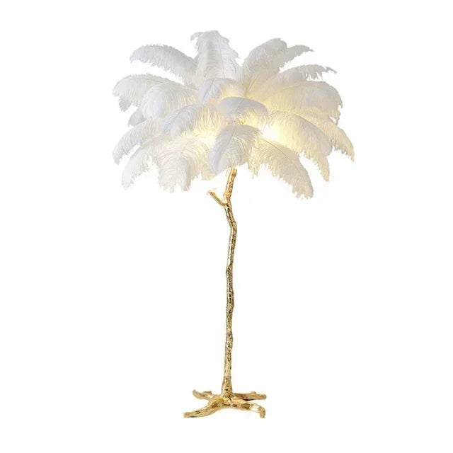 Modern Resin Feather Floor Lamp for Living Room