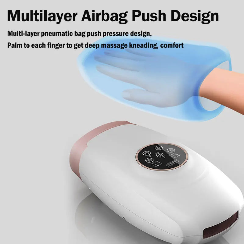 Cordless Electric Hand Massager with Heat & Compression Ivory