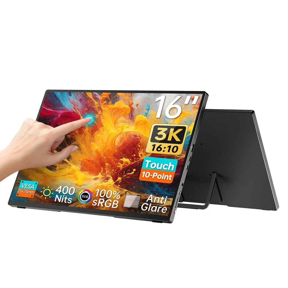 16" 3K Touchscreen Portable Monitor with USB-C and HDMI