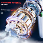 Rechargeable Handheld Vacuum Cleaner Max 180000PA Suction, Quiet, Compact for Home & Car