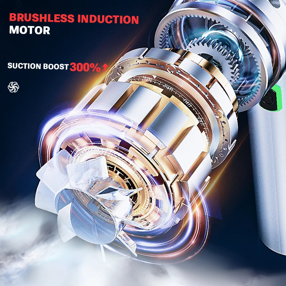Rechargeable Handheld Vacuum Cleaner Max 180000PA Suction, Quiet, Compact for Home & Car