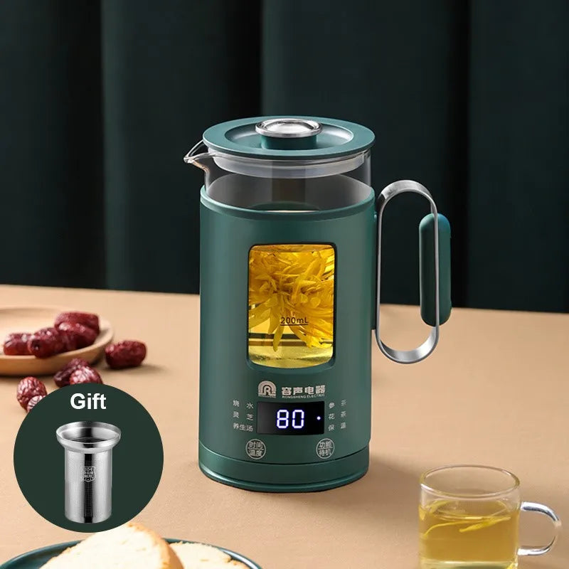 Portable Electric Kettle with Glass Pot and Filter – 0.6L Travel Tea Maker