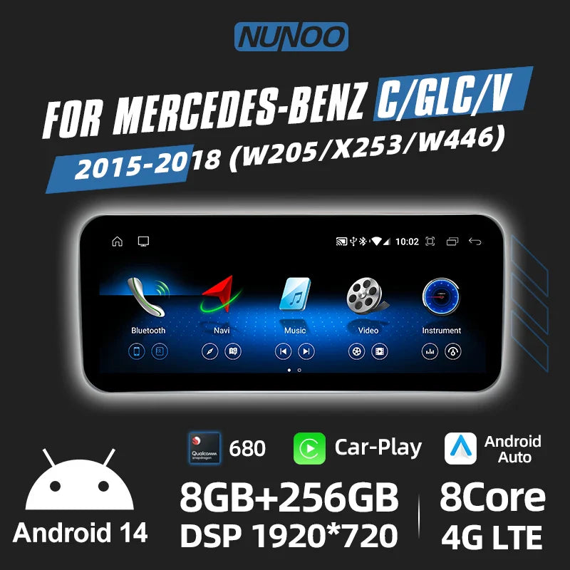 12.3" Android Auto GPS CarPlay Screen for Mercedes