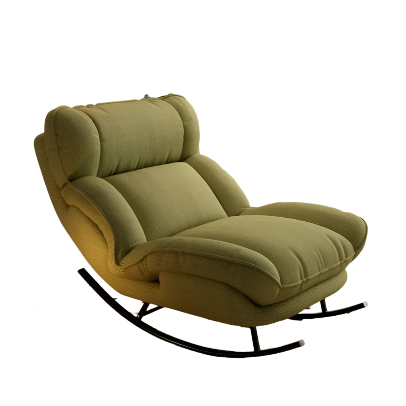 Portable Rocking Lounge Chair – Modern Reclining Indoor/Outdoor Leisure Seat (Matcha Green)