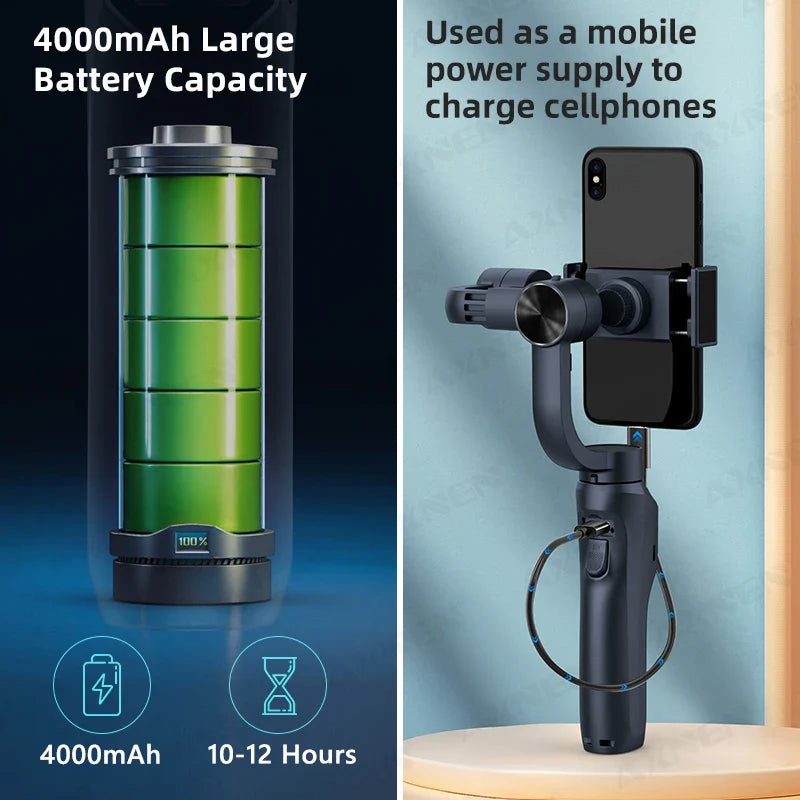 Handheld Stabilizer with Zoom & Time-lapse for Smartphones