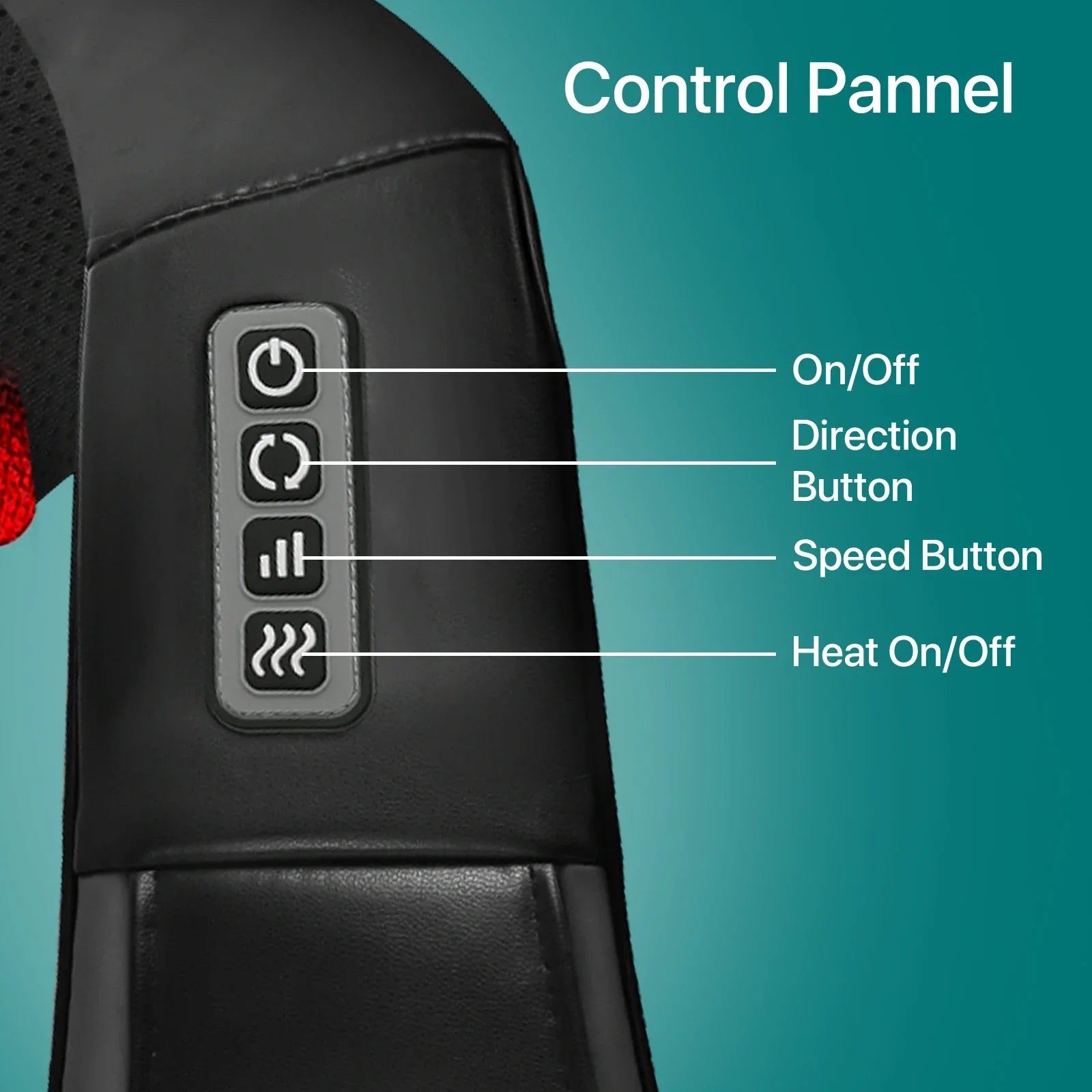 Portable Shiatsu Neck & Shoulder Massager with Heat Cordless Relaxation for Home, Office & Car