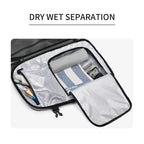 Waterproof 36–55L Travel Backpack with Vacuum Storage and Wet/Dry Separation Black