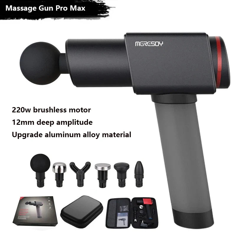 Professional Muscle Massager 220W Brushless Motor for Home or Gym Use Black
