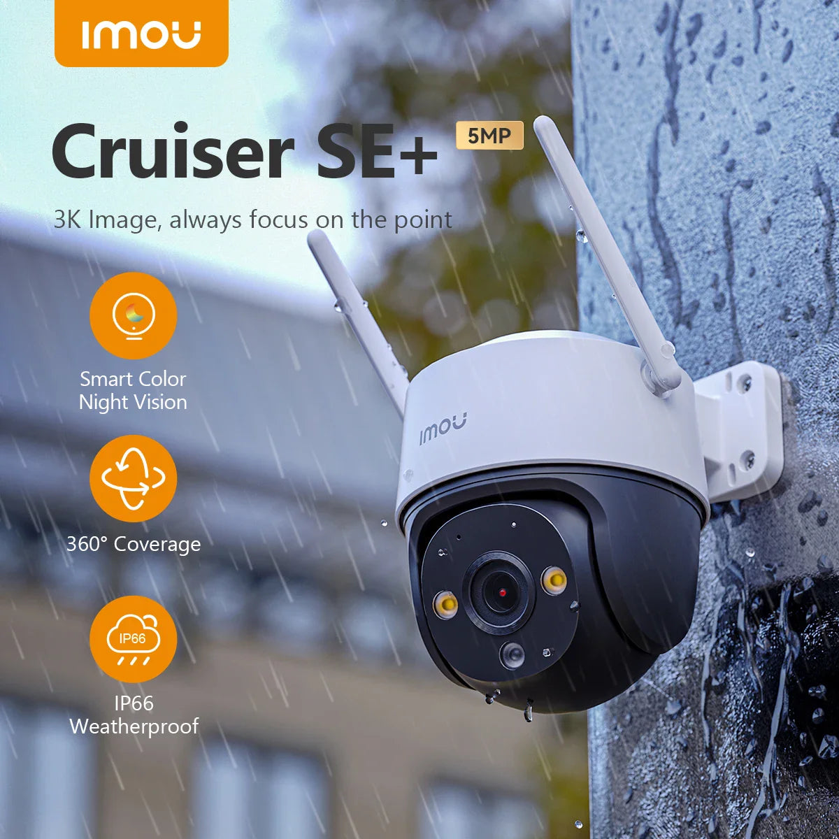 5MP Outdoor WiFi Security Camera with Color Night Vision