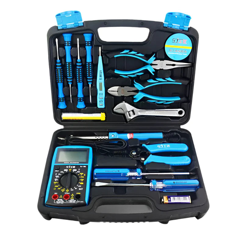 17-Piece Electrician Tool Kit with Multimeter & Storage Box