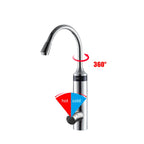 Instant Hot Water Kitchen Tap with LED Display 220V Tankless Electric Faucet Sliver