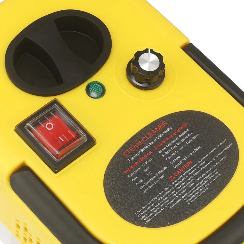 Heavy Duty 2800W Steam Cleaner Yellow-AU 105°C High-Pressure Cleaning for Home & Auto