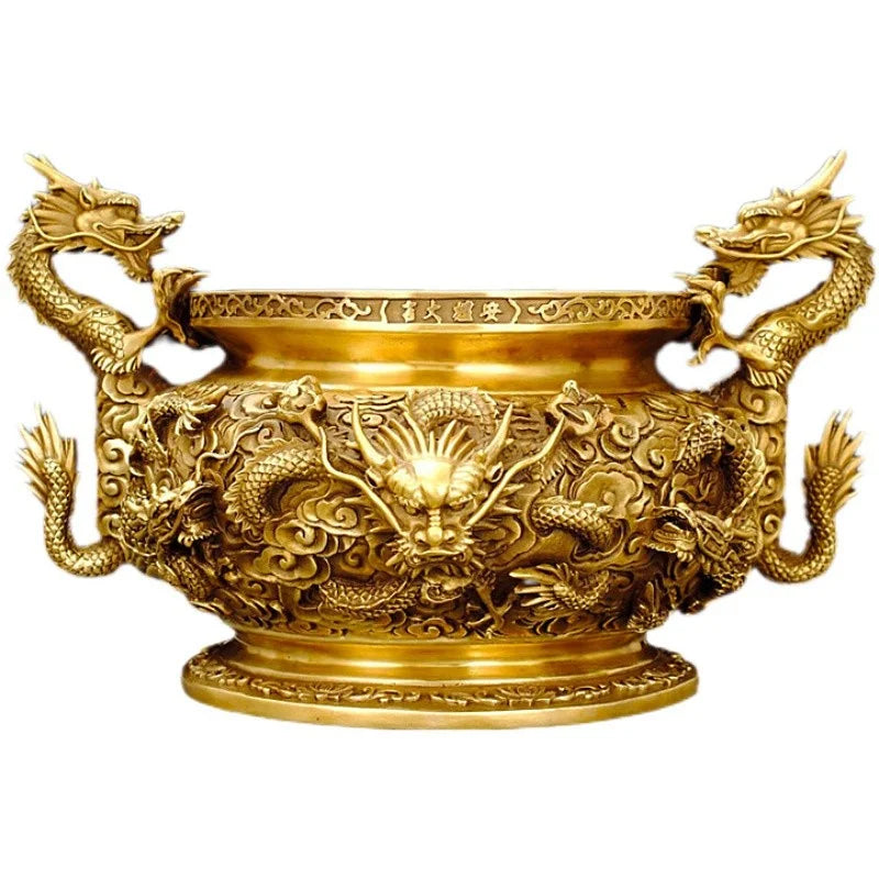 Vintage Chinese-Style Incense Burner – Semi-Handmade Copper Decoration