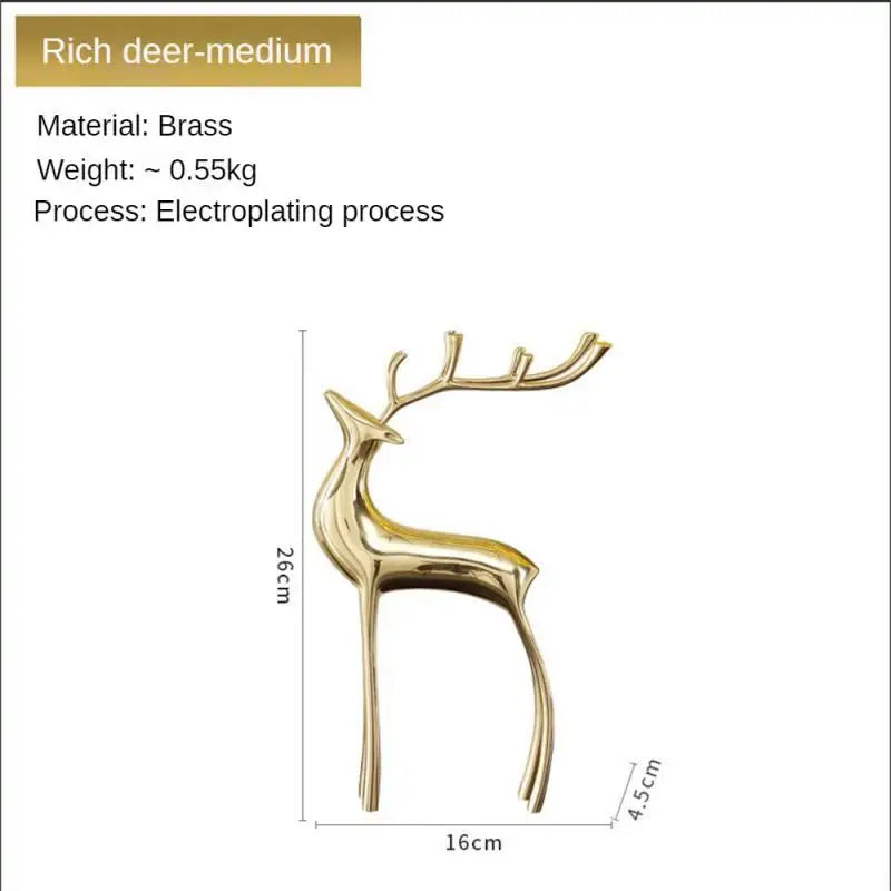 Pure Copper Deer Ornament – Elegant Home & Holiday Decor