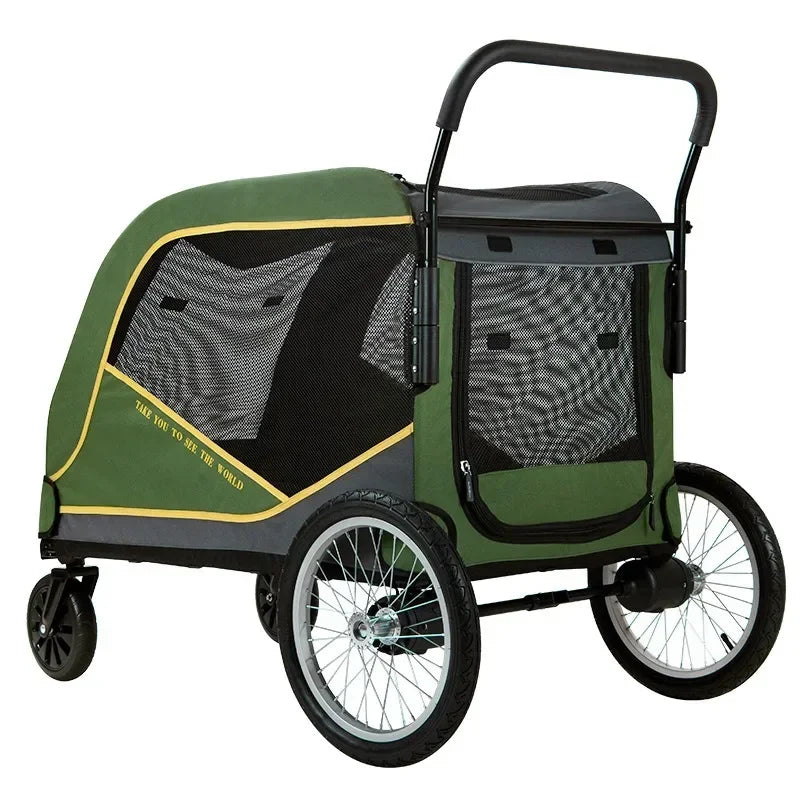 Portable 4-Wheel Pet Stroller & Travel Carrier for Dogs and Cats Foldable, Breathable, Heavy Duty