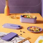 1L Portable Electric Lunch Box with Stainless Steel Liner and Wireless Food Warmer