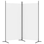 Portable 2-Panel Room Screen Divider 175x180cm – Foldable White Fabric Partition