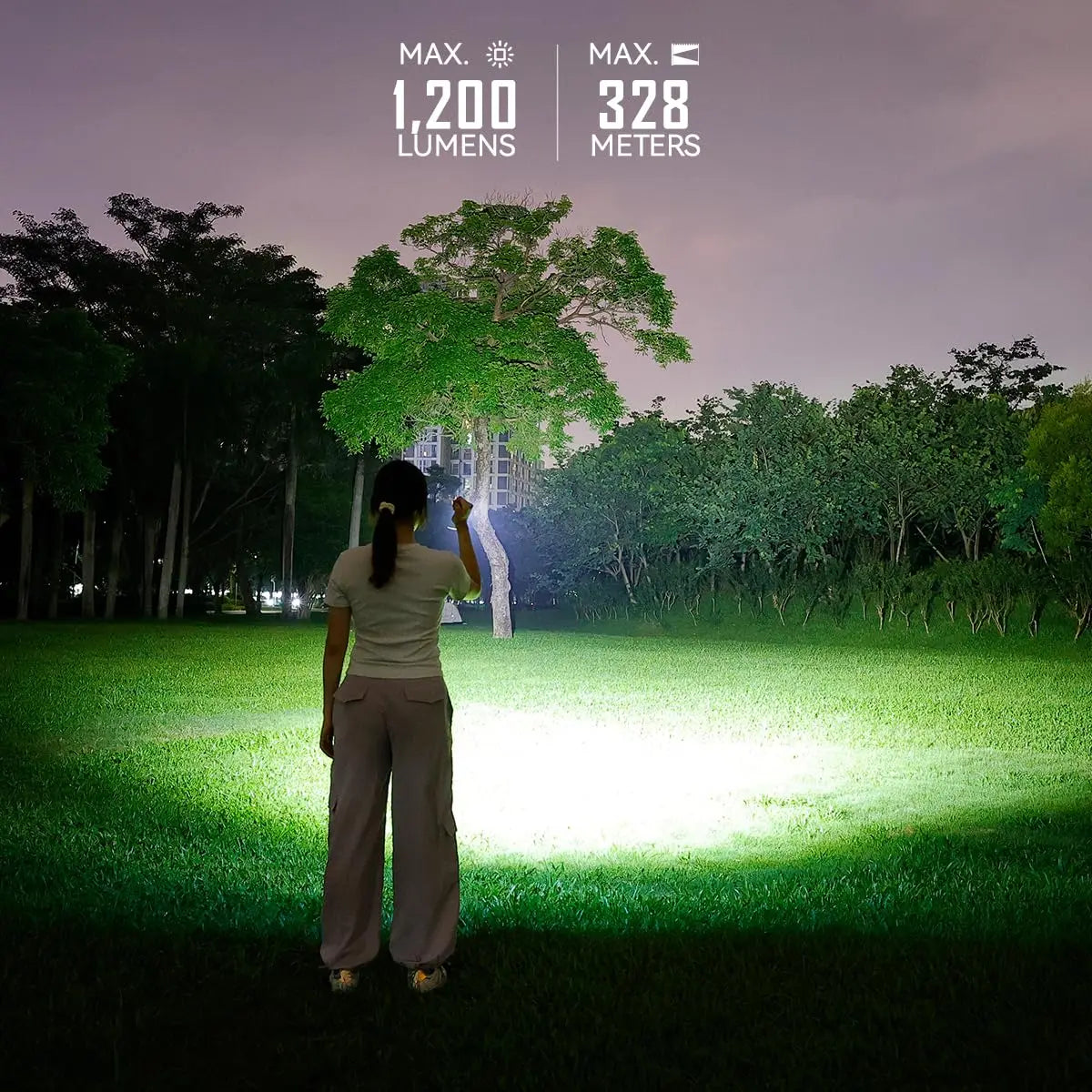 Lightweight Pocket LED Flashlight 1200 Lumens with Multiple Modes for Outdoor Use