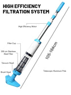 Portable Handheld Pool Cleaner with Adjustable Pole for Spas and Bathtubs