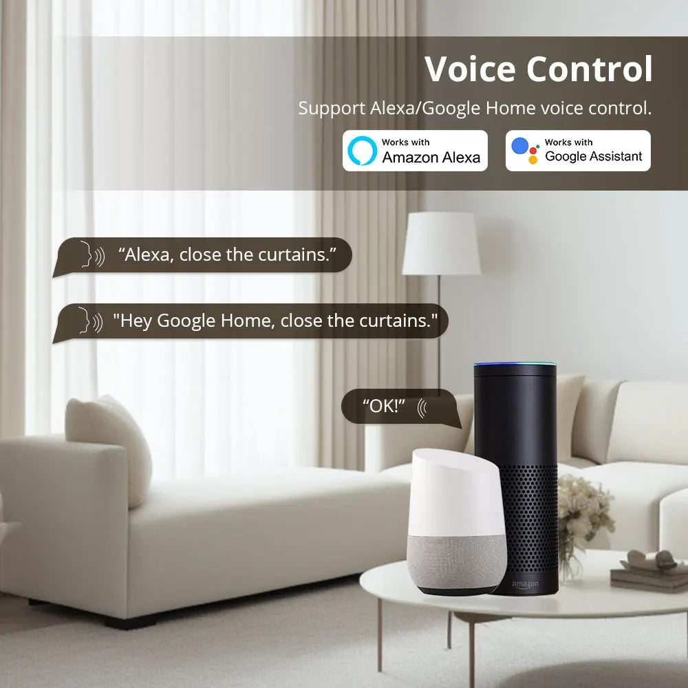 Electric Curtain Track with Zigbee Integration for Smart Homes