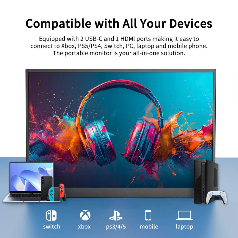 10.5 Inch Portable Monitor 1280P Second Screen for Laptop