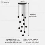 Dimmable Orb Chandelier for Living Room or Entryway