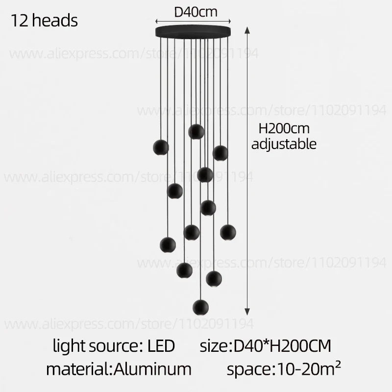 Dimmable Orb Chandelier for Living Room or Entryway
