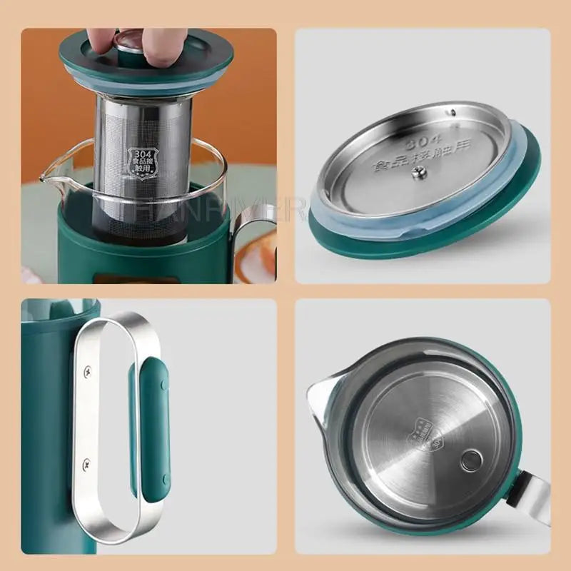 Portable Electric Kettle with Glass Pot and Filter – 0.6L Travel Tea Maker