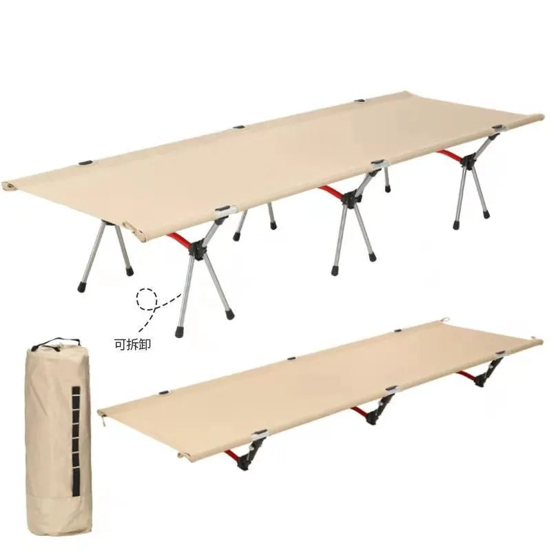 Compact Black Foldable Camping Bed for Outdoor & Office